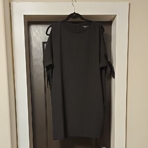 RW&CO. Black Mini Dress with Tie Sleeves
